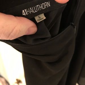 Pleated black chiffon skirt